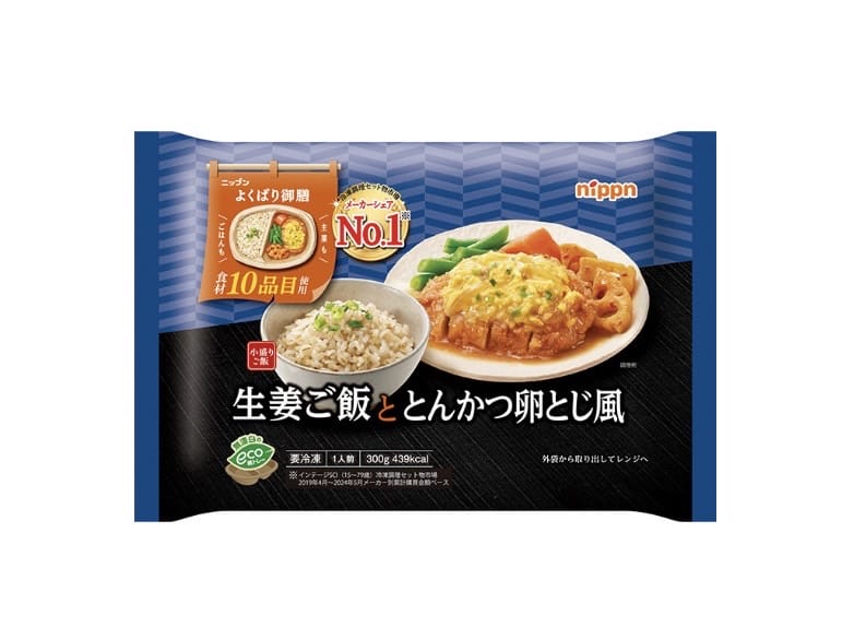 よくばり御膳生姜ご飯ととんかつ卵とじ風画像