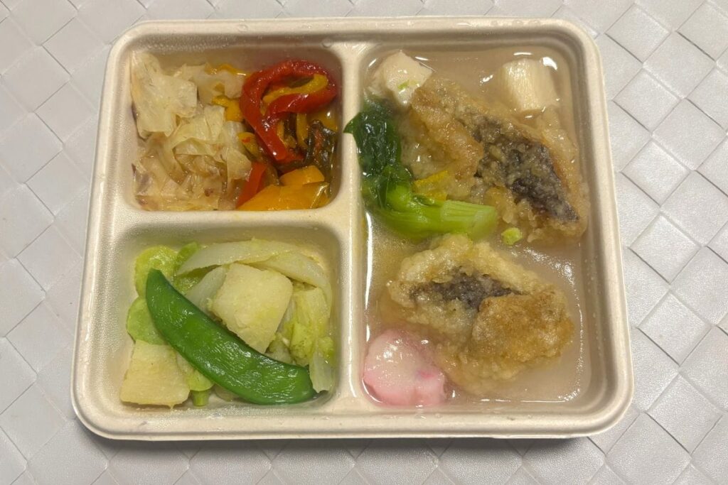 白身魚の揚げ物 はまぐり出汁香るあんかけ仕立て