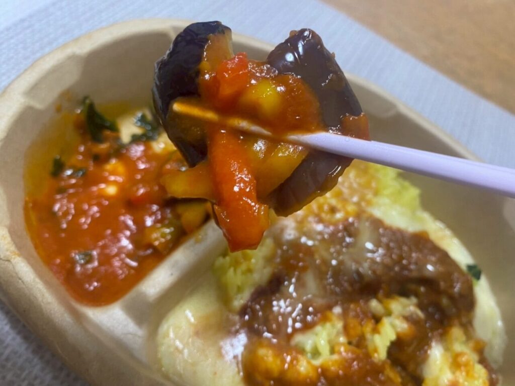 よくばりプレート　豆腐から作ったお肉のミラノ風ドリア＆カポナータ