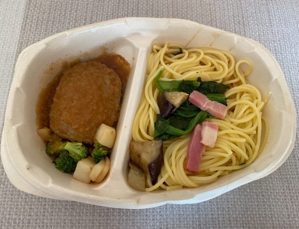 よくばりプレート　和風おろしハンバーグ＆香味醤油スパゲッティ