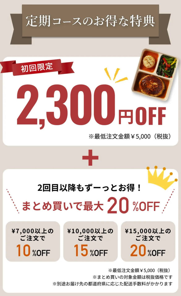 初回割引やお試しセットのイメージ