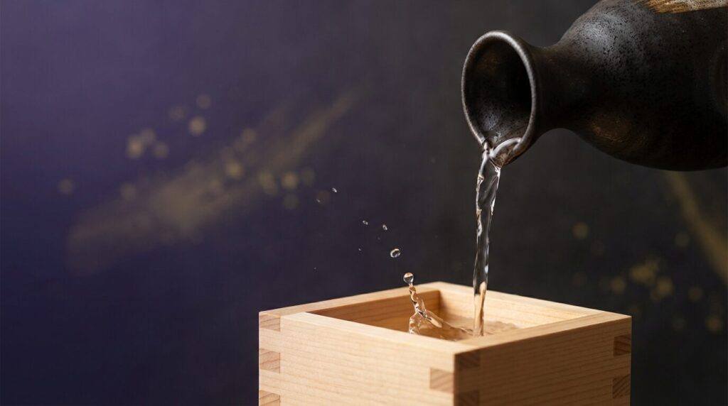 高級感あふれる幻の日本酒が注がれる様子